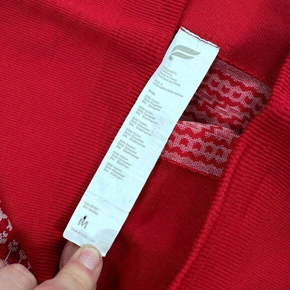 Fabletics fair isle red Christmas sweater print seamless leggings M - Picture 6 of 10